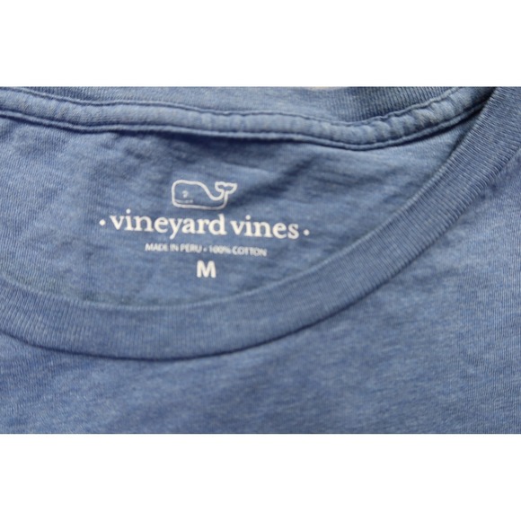 Vineyard Vines Mens Long Sleeve T Shirt Blue Football‎ Whale Pocket Graphic M - Picture 4 of 10